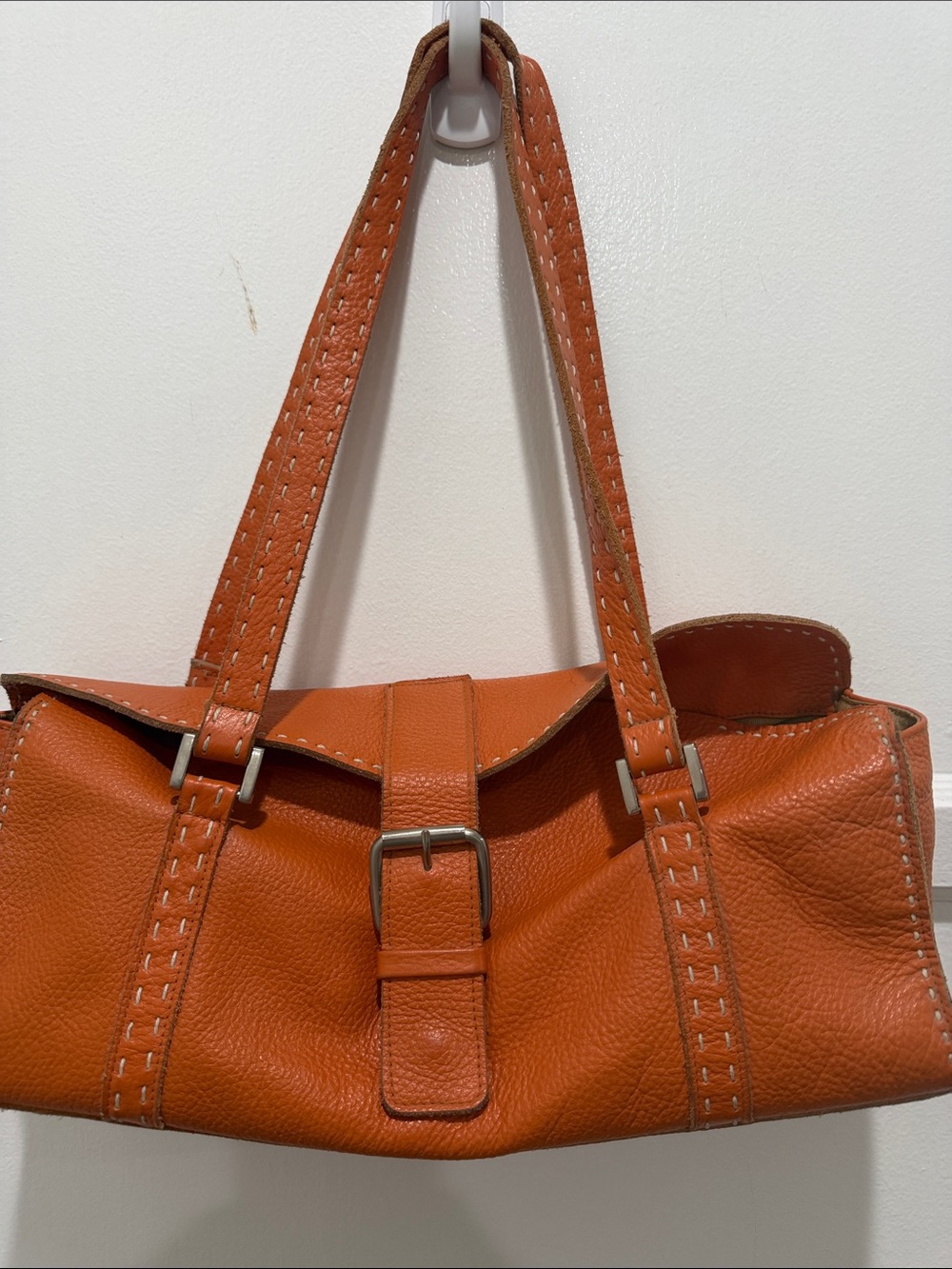 Shoulder Bag Classic Orange Leather
